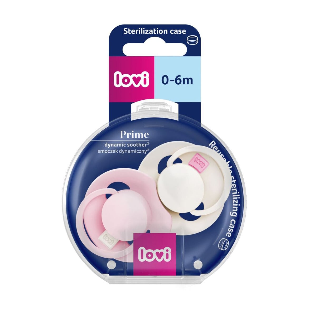 Пустушка LOVI Prime силіконова, динамічна, Rose/Rose Cream, від 0 до 6 місяців, 2 шт (34/454)